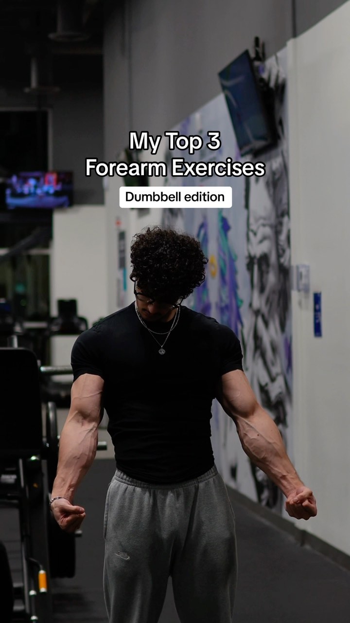 My Top 3 Forearm Exercises (Dumbbell Edition) 🦾 Follow me for more fitness tips