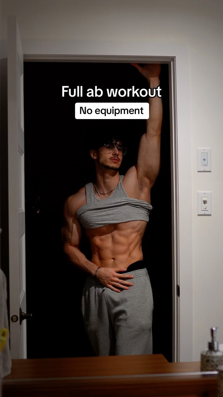 Full no equipment ab workout for MUSCLE GROWTH 🦾 Follow me for more fitness tip