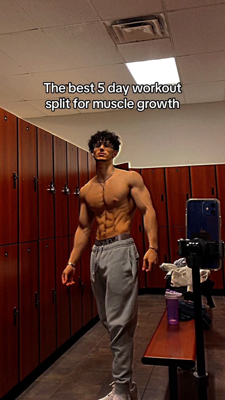 The BEST 5-day workout split for MUSCLE GROWTH 🦾 Follow me for more fitness tip