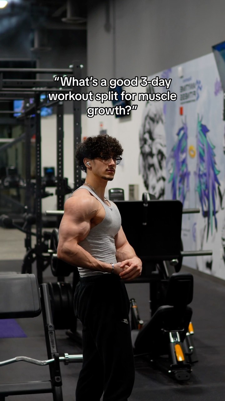 3-day workout split for MUSCLE GROWTH 🦾 Follow me for more fitness tips & worko